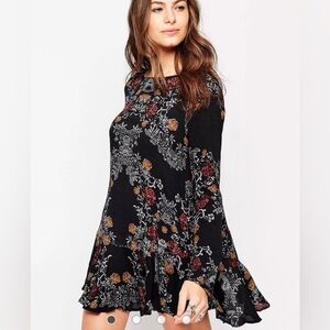 Free People Smooth Talker Dress Raven Black Floral, Size XS